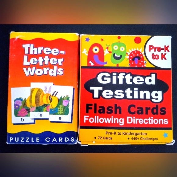 Gifted Testing Flash Cards - Pre-K - K with Bonus Three Letter Words Pack 🥰 - Picture 1 of 9
